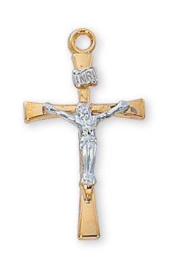 Two Tone Corpus Crucifix Necklace – Joseph's Inspirational
