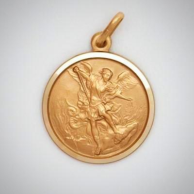Saint Michael Medal 10K Large Round – Joseph's Inspirational