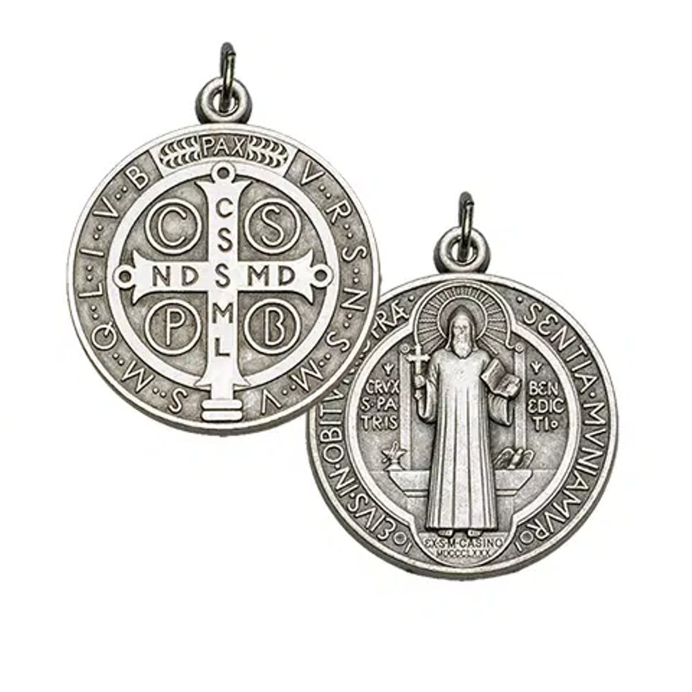 Antique Bronze Medallion Saint Domenico Rosarii Sakri Regina 19c -   Canada