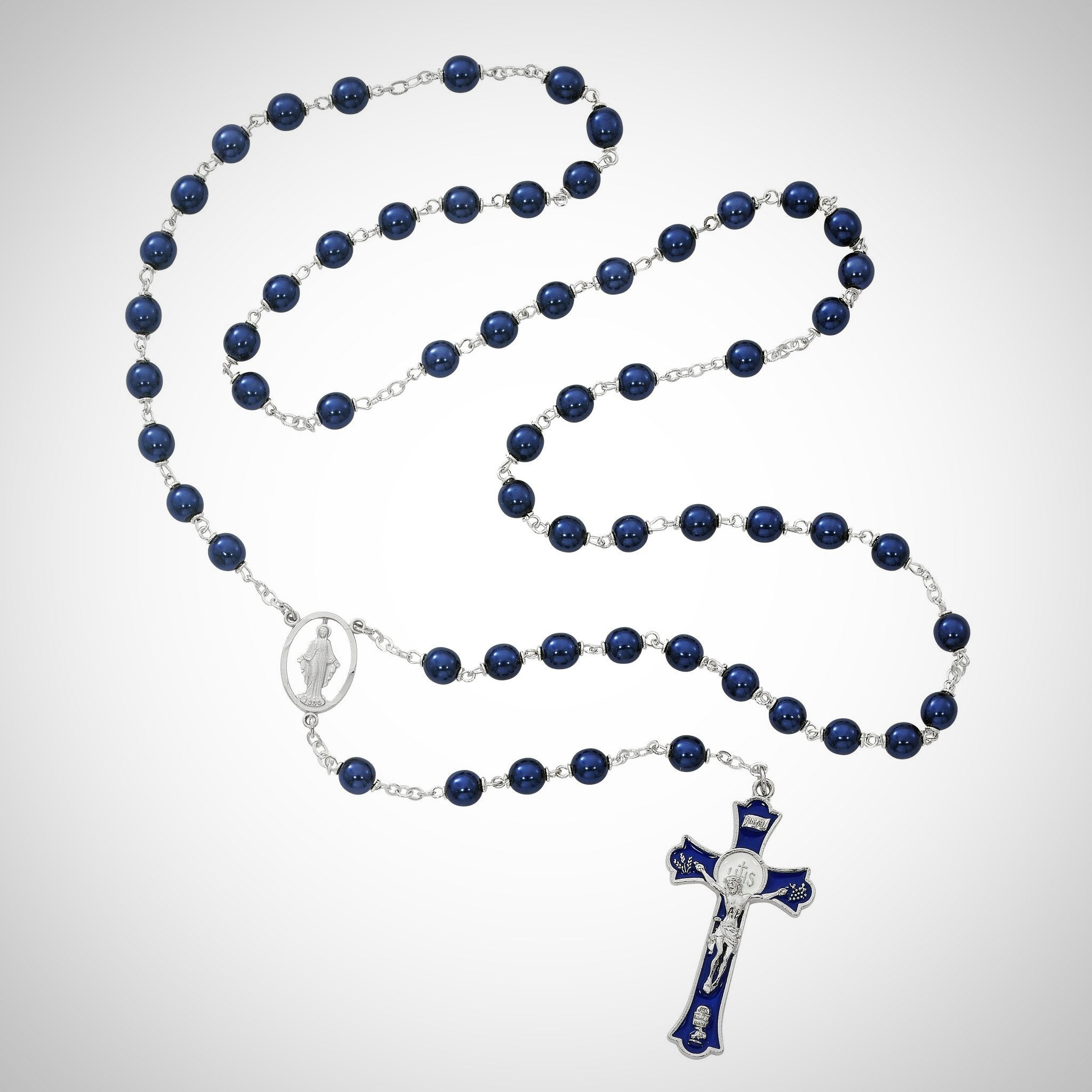 Blue Pearl Holy Mass Crucifix Rosary Boxed – Joseph's Inspirational