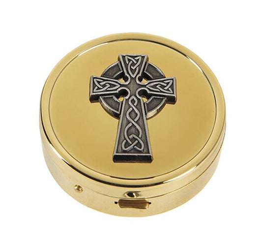 Brass Celtic Cross Pyx