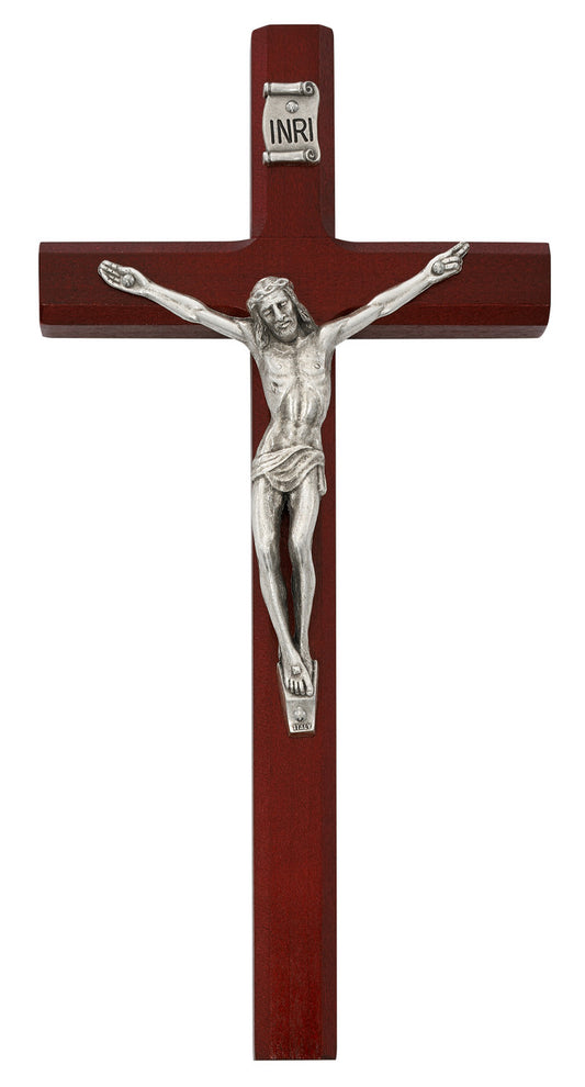 Cherry Stained Wood Crucifix