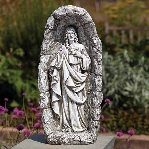 Sacred Heart  Grotto Solar LED Garden Statue