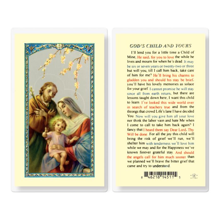 God's Child and Yours Laminated Holy Card