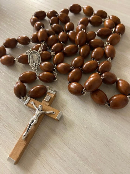 Small Wall Wood Rosary 72 cm (28 Inches)