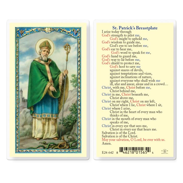 Prayer to St. Patrick's Breastplate Holy Card