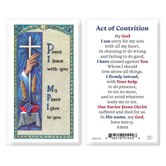 Act Of Contrition Laminated Holy Card