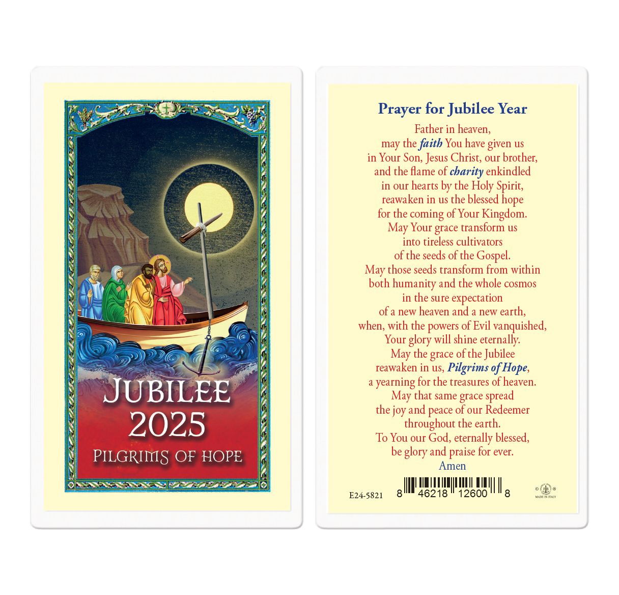 Prayer for Jubilee Year Laminated Holy Card