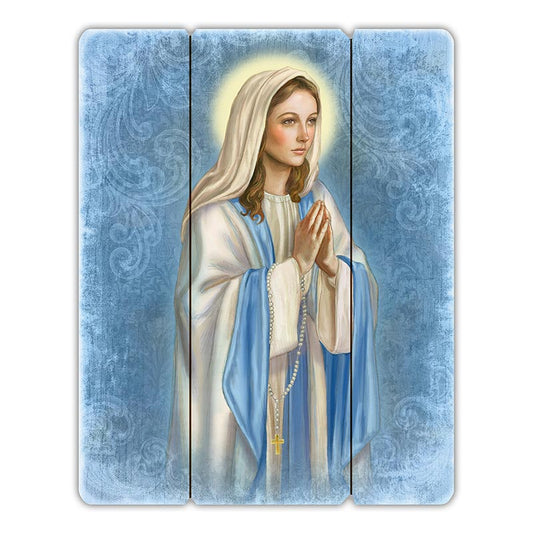 Our Lady of The Rosary Pallet Sign