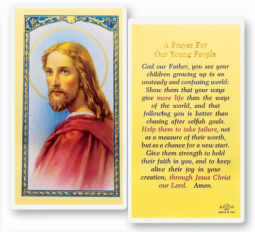 Prayer for Our Young People Holy Card