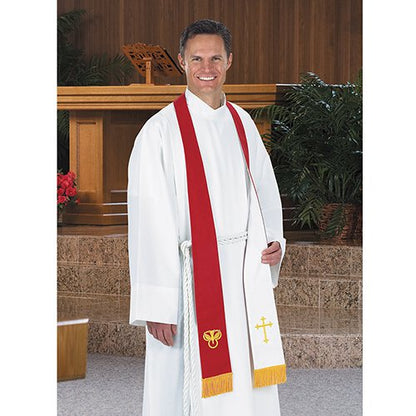 Priest Reversible Stole: Red & White *Available October 2022*