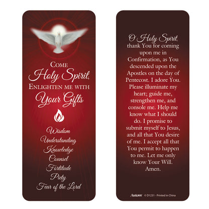 Come Holy Spirit Confirmation Jumbo Bookmark