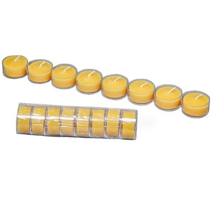 Natural Tealight in Clear Cup Bonus Pack Beeswax Candles 8 pack