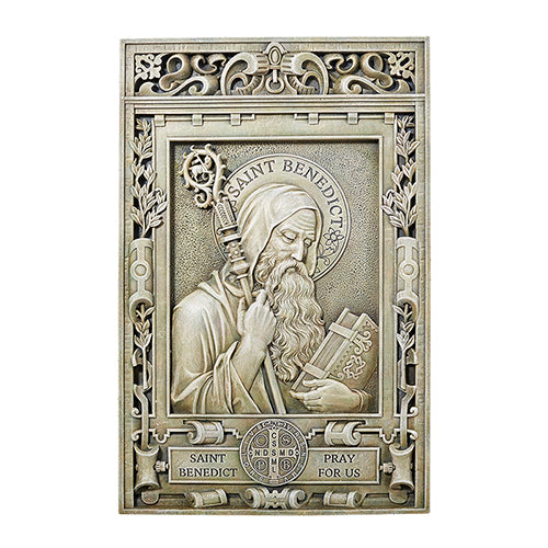 St. Benedict Garden Plaque 15"