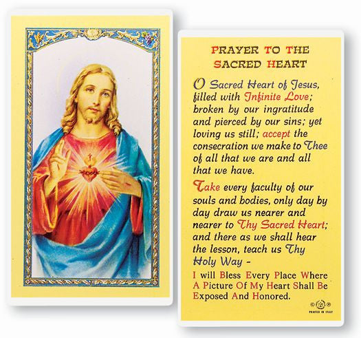 Prayer To The Sacred Heart Holy Card – Joseph's Inspirational