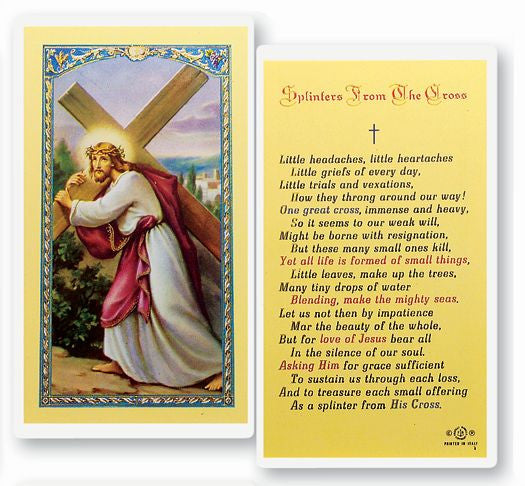 Splinters From The Cross Holy Card