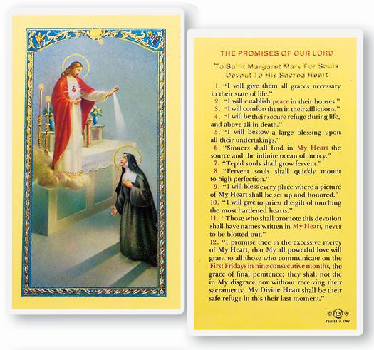 The Promises Of Our Lord Holy Card