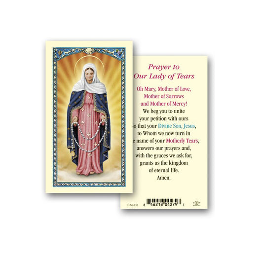 Our Lady Of Tears Holy Card