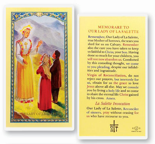 Our Lady Of La Salette Holy Card