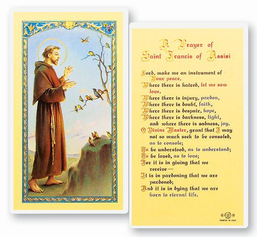 Saint Francis Prayer For Peace Holy Card