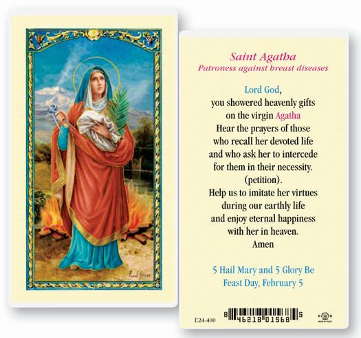 Saint Agatha Holy Card