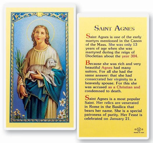 Saint Agnes Holy Card