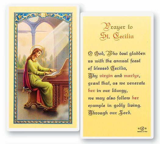 Prayer to Saint Cecilia Holy Card