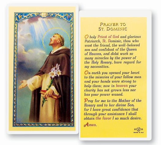 Saint Dominic Holy Card