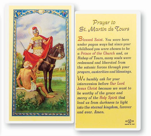 Prayer To Saint Martin Of Tours Holy Card