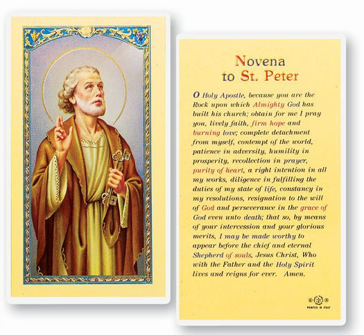 Novena To Saint Peter Holy Card