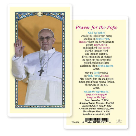 Pope Francis Laminated Holy Card