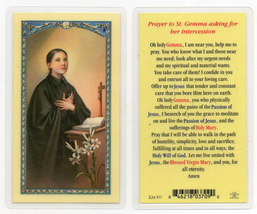 Saint Gemma Holy Card