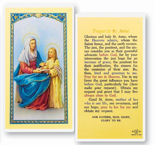 Saint Anne Holy Card