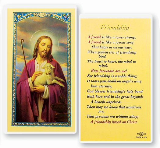 Friendship Laminated Holy Card