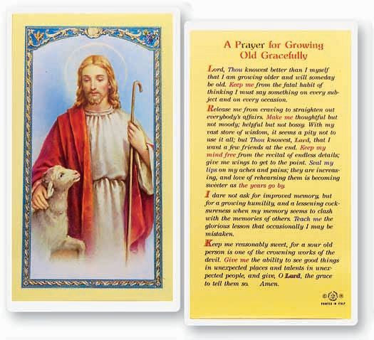 Prayer For The Growing Old With Gracefully  Holy Card