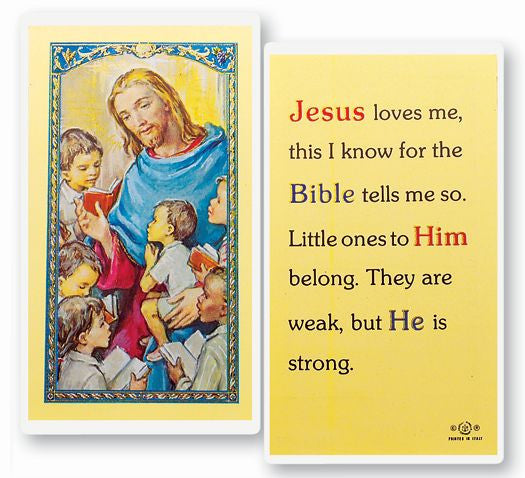 Jesus Loves Me Holy Card