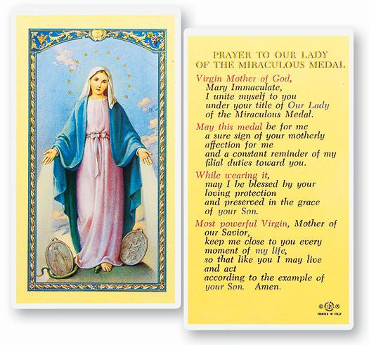 Our Lady Of The Miraculous Medal Holy Card