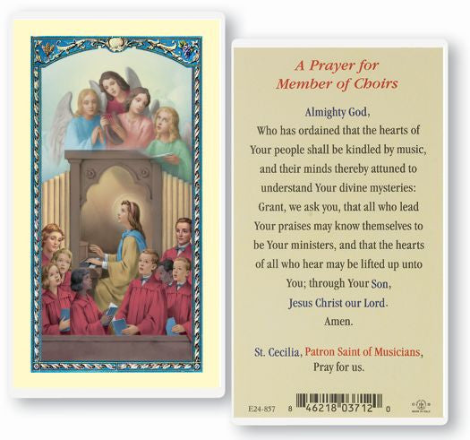 Choir - Saint Cecilia Laminated Holy Card