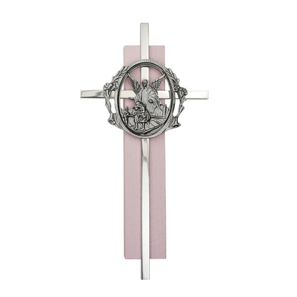 Cross 6" Silver Guardian Angel