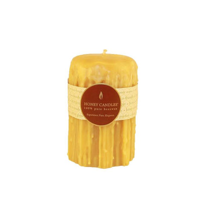 Natural Heritage Drip Pillar Beeswax Candle