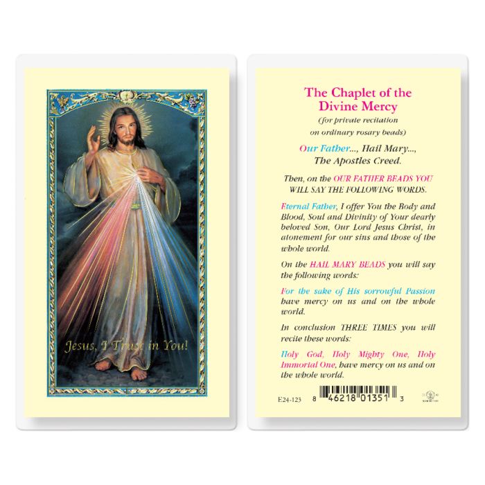 Chaplet of Divine Mercy Holy Card - Laminated – Joseph's Inspirational