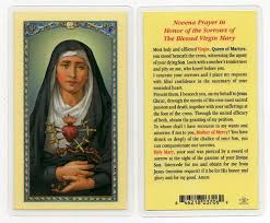 Novena Prayer in Honor of the Sorrows of The Blessed Virgin Mary Holy Card